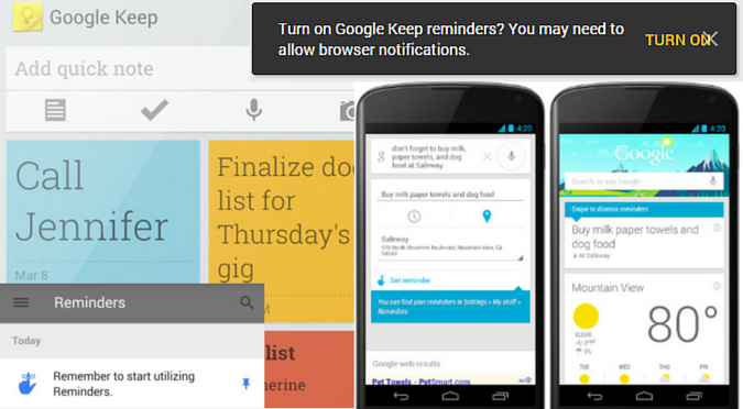 Google Now, Inbox, Keep Reminders