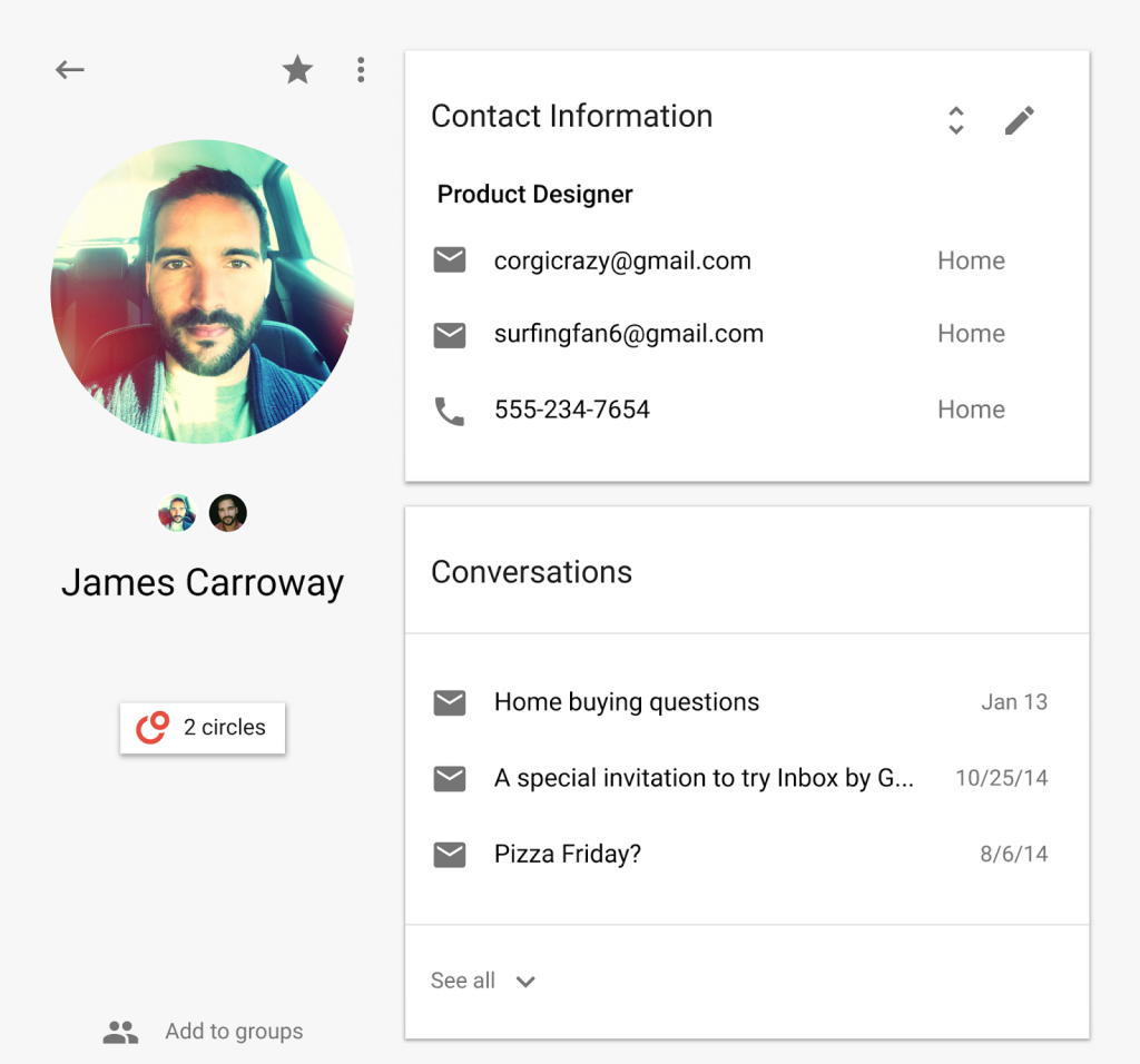 New Google Contacts
