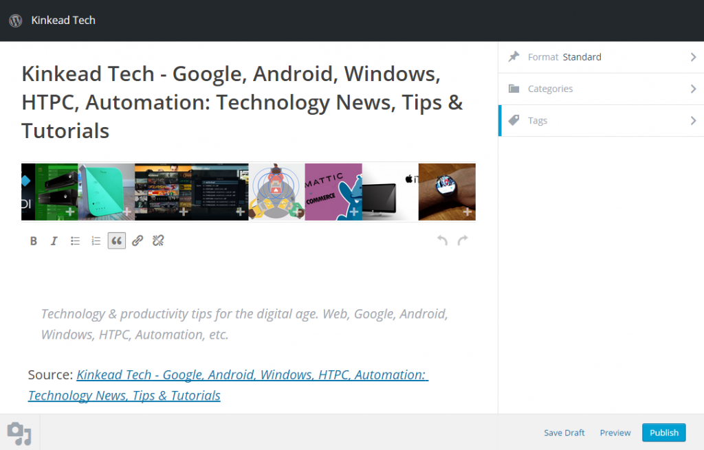 WordPress Press This Bookmarklet