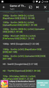 Terrarium TV steaming sources list
