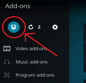 Select the open box icon on the Add-ons screen to get to the Manage Add-ons screen.