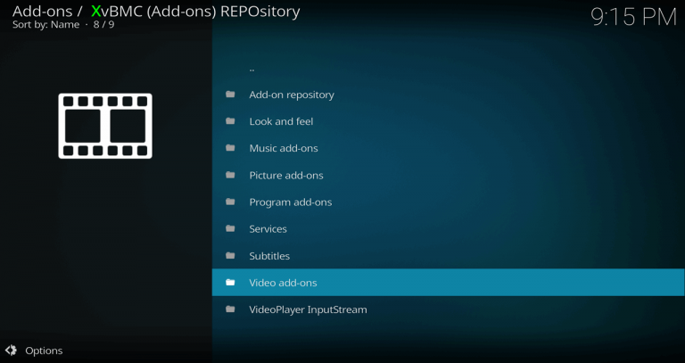 Select Video add-ons