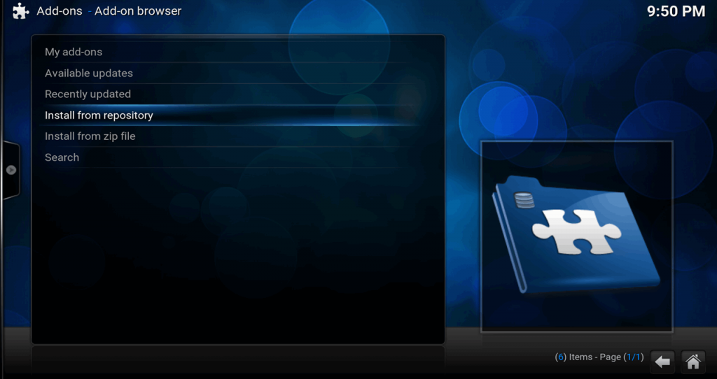 Kodi 17 Confluence Add-on Browser > Install from repository