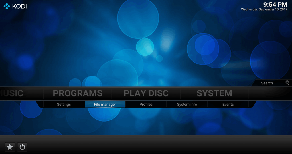 Kodi Confluence System > File Manager Menu