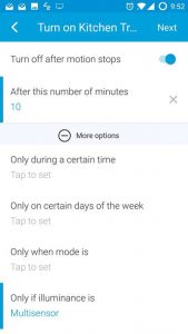 Configure SmartThings Smart Lighting Rule (continued)