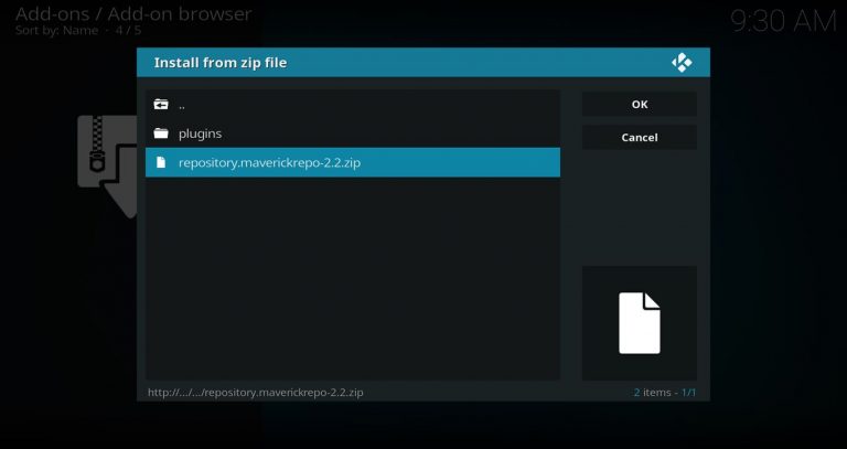 Install from zip file Maverick repo zip