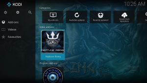 Neptune Rising in Add-ons Menu