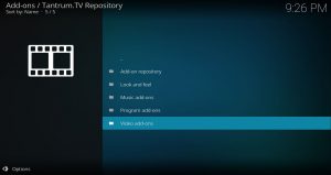 Install from Tantrum Repo Video Add-ons
