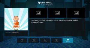 Install Sports Guru Add-on