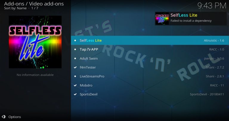 Selfless Lite Failed to Install a Dependency