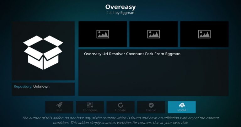 Install Overeasy Add-on