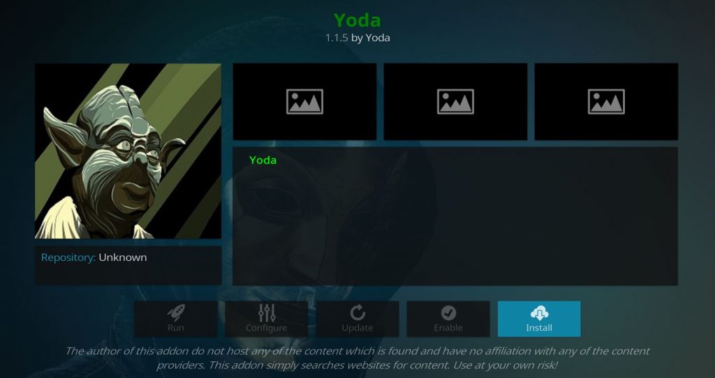 Install Yoda Add-on