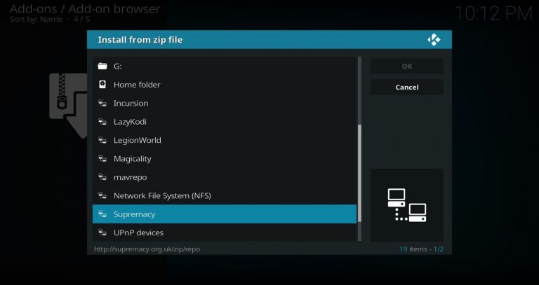 Install from Zip Supremacy Source