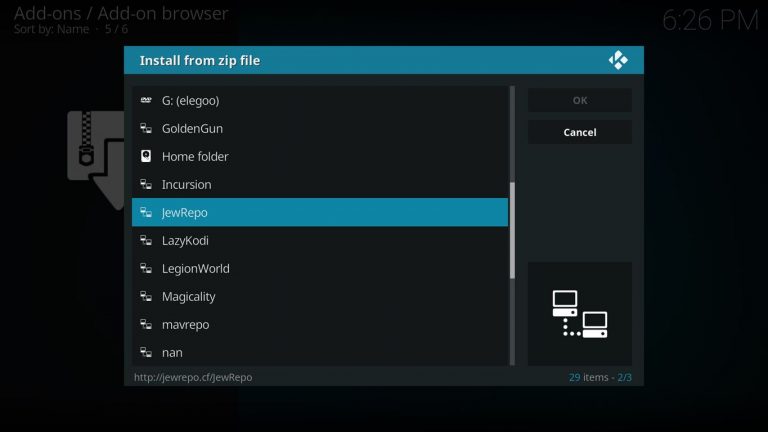 Install Zip from JewRepo File Source