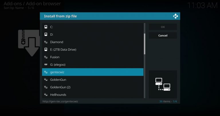 Install Zip From GenTecWiz File Source