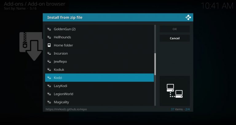 Install Zip From Kodz File Source
