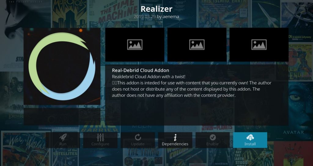 Install Realizer Add On