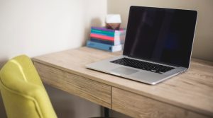 Laptop computer on a desk