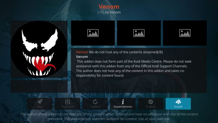 Instal Venom Kodi Add On