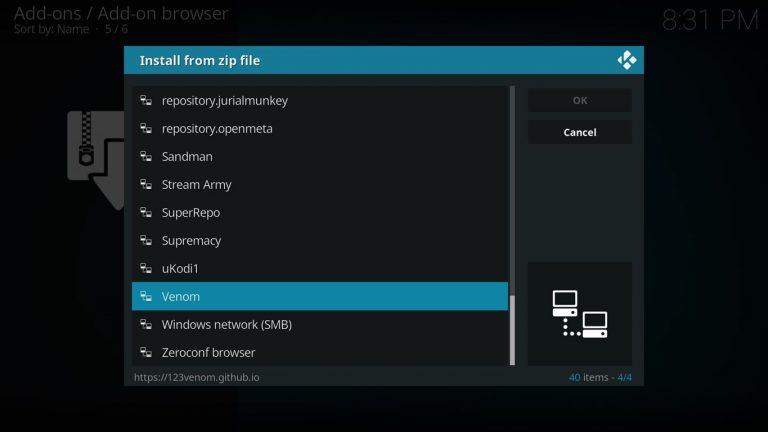 Install Zip From Venom File Source