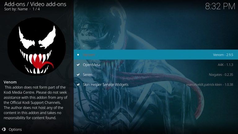 Venom Kodi Add On