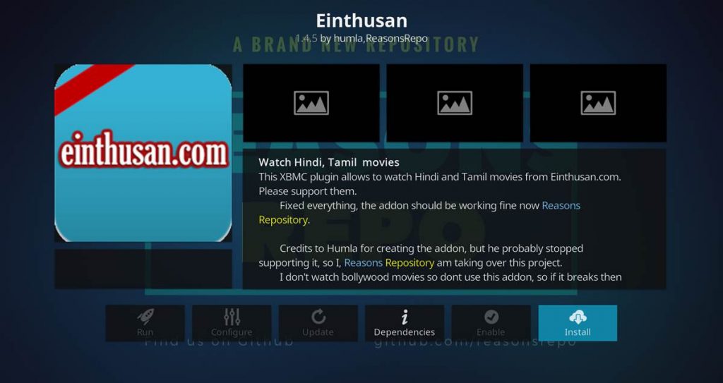 Install Einthusan Kodi Add On