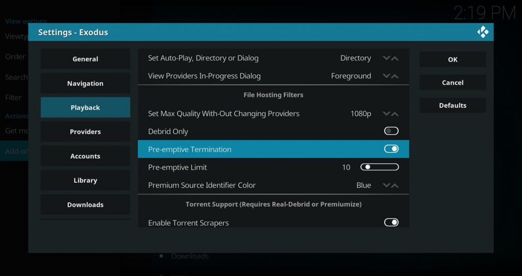 Exodus Preemptive Termination