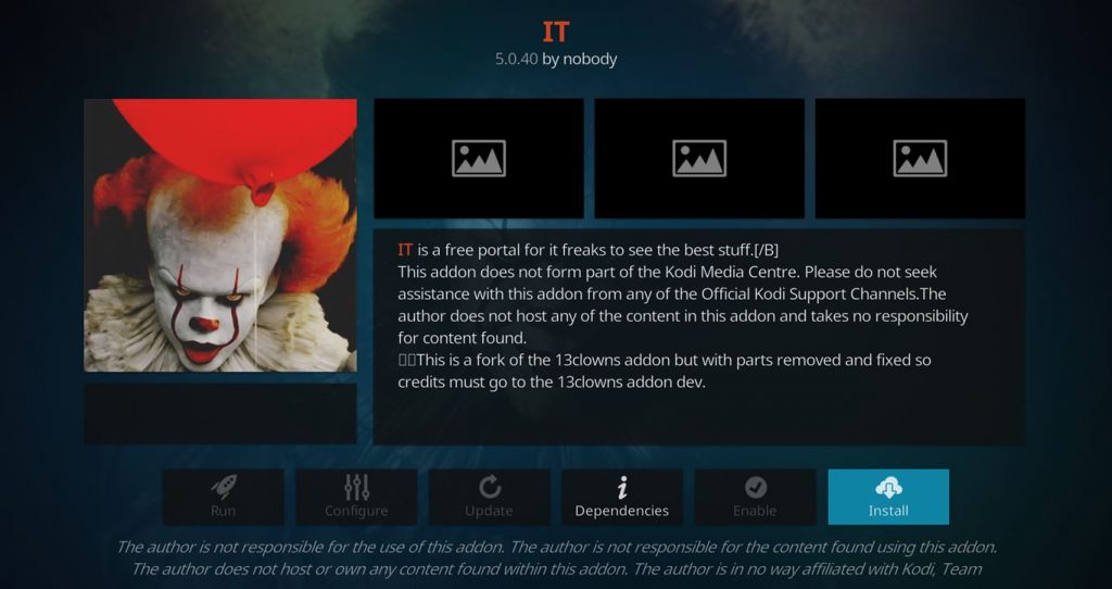 Install IT Kodi Add On