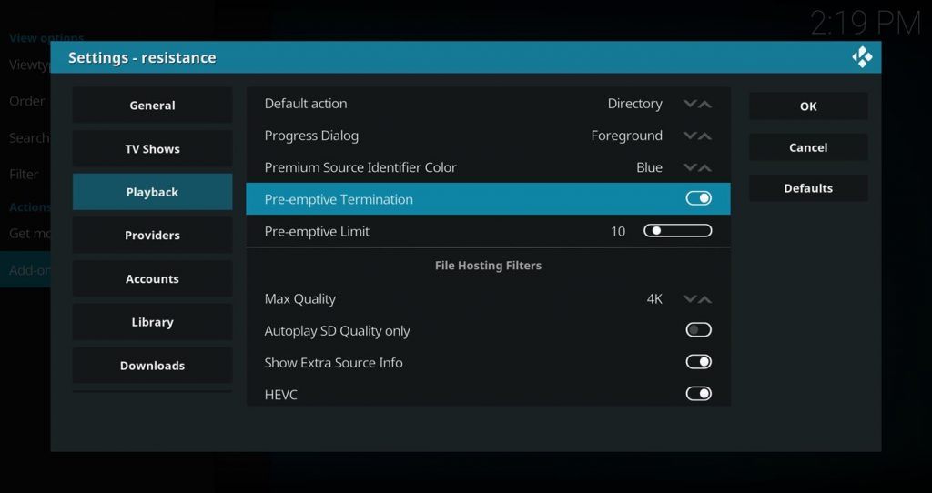 Resistance Preemptive Termination