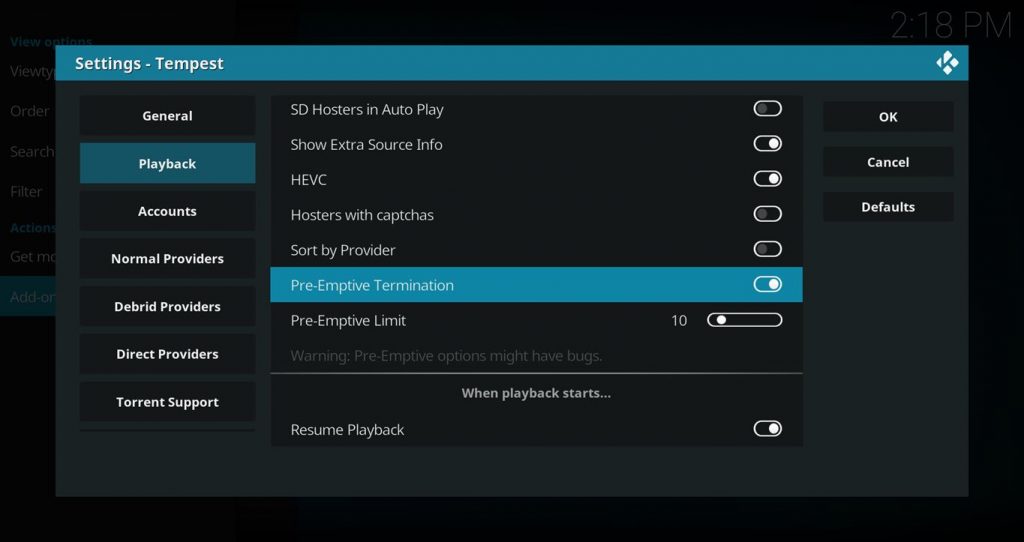 Tempest Preemptive Termination