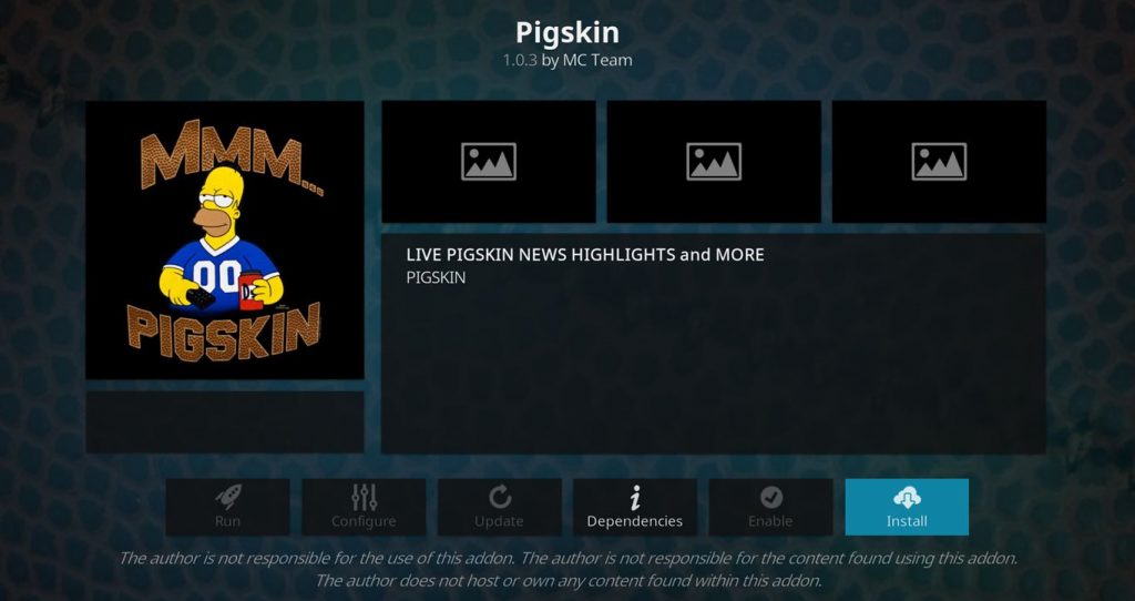Install Pigskin On Kodi