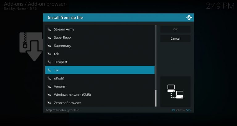 Install Zip From Tiki Source