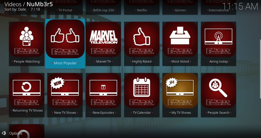 Numbers Kodi TV Shows