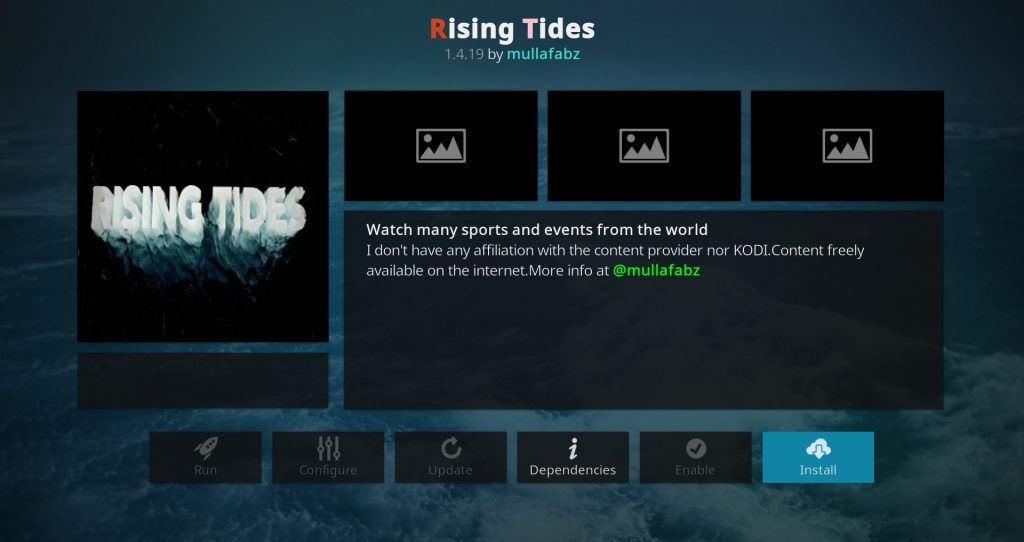 Install Rising Tides Kodi Add On