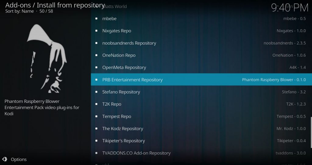 Install From PRB Entertainment Repo