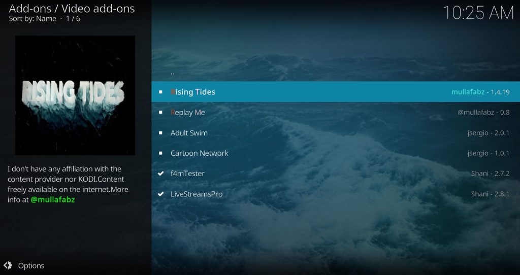 Rising Tides Kodi Add On