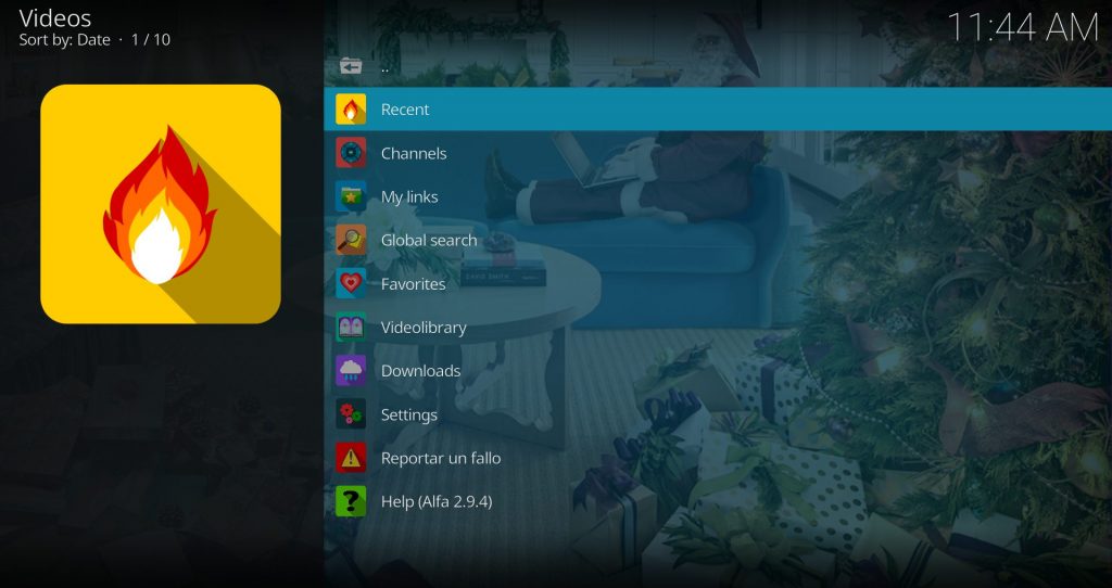 Alfa Add On Main Menu