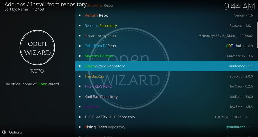 Install From OpenWizard Repo
